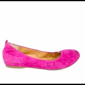 J.Crew Anya Suede Hidden Wedge Flat Hot Pink 8.5